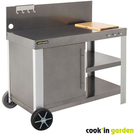 COOK'IN GARDEN Mesa auxiliar - Nova XL - Tabla de cortar y cajones de almacenaje - Cook in Garden