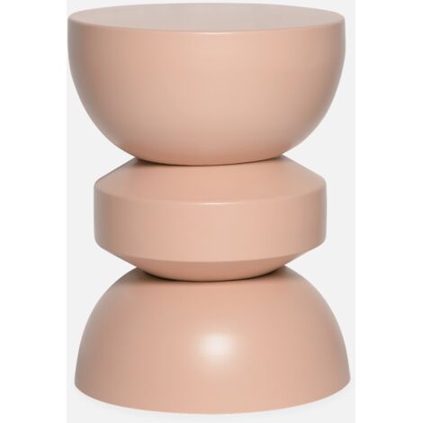 SWEEEK Mesa auxiliar, mesa auxiliar, mesilla de noche de metal, crema, Assa, Ø32 x A 44,5cm