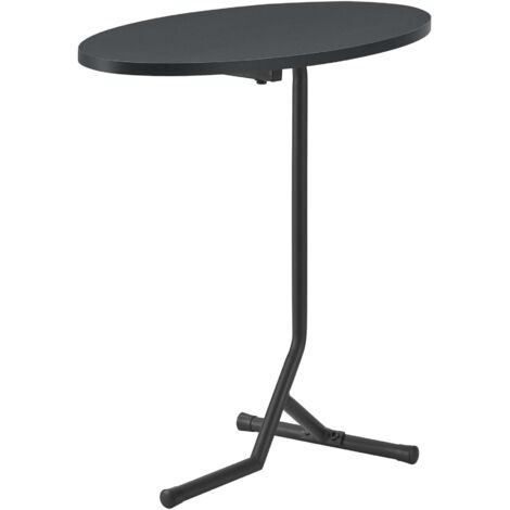 Mesa auxiliar ovalada 55 x 60 x 30 cm negro 030008629