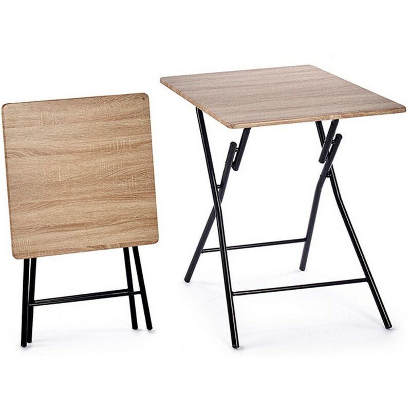

Mesa Auxiliar Plegable Marrón Negro PVC MDF (60 x 75 x 60 cm)