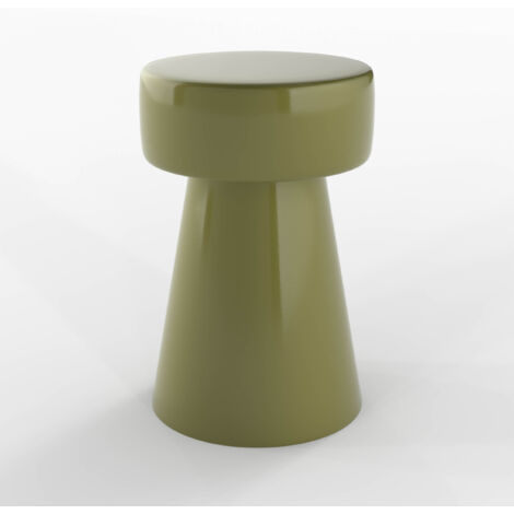 Mesa auxiliar redonda de metal verde - Athéna