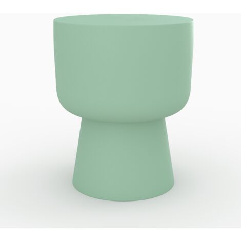 Mesa auxiliar redonda de metal verde - Prisca