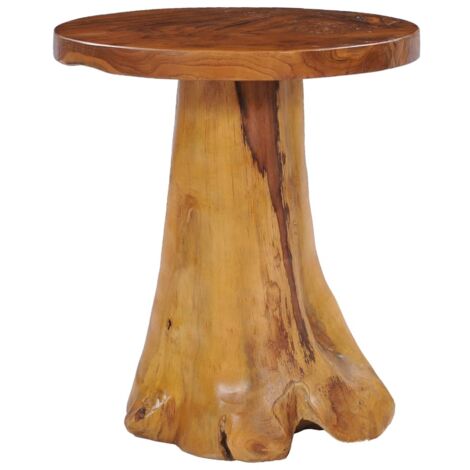 Mesa auxiliar redonda de raíz de teca maciza – pieza única artesanal – madera natural DEC037051