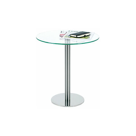 Mesa auxiliar redonda  H x Ø 550 x 495 mm  tablero de cristal