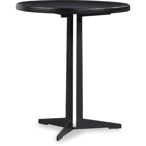 Mesa Auxiliar Redonda Pärumm Big Oslo 50x53 cm de Madera y Metal Negra