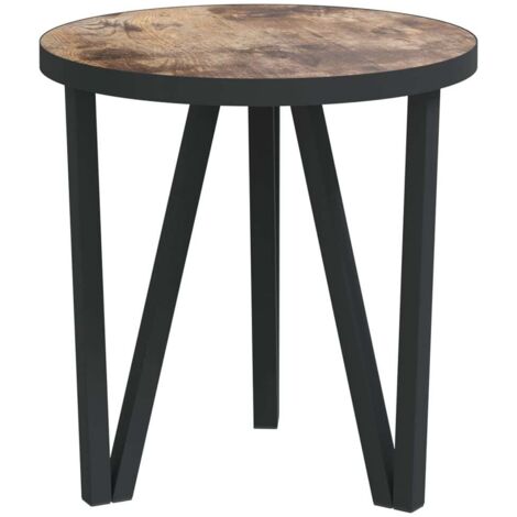 Mesa auxiliar/soporte para plantas ø35 cm en MDF marrón y acero DEC032583