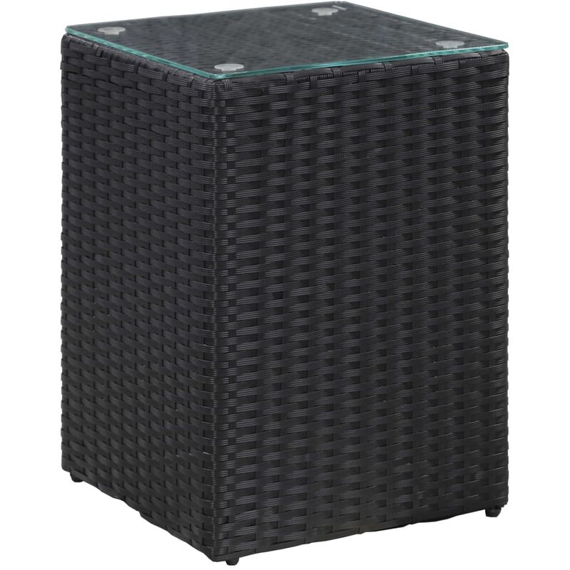

Mesa auxiliar superficie vidrio ratan sint. negro 35x35x52 cm