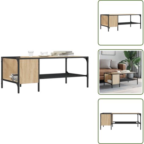 Mesa auxiliar - vidaXL Mesa centro estante madera ingeniería roble Sonoma 100x51x40 cm - Estante lateral