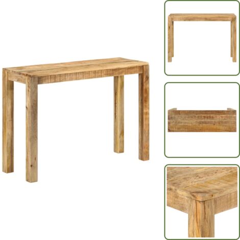 Mesa auxiliar - vidaXL Mesa consola de madera de mango rugosa 110x35x76 cm -