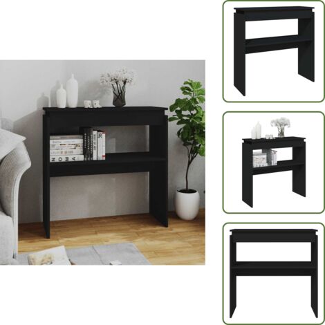 Mesa auxiliar - vidaXL Mesa consola madera contrachapada negro 80x30x80 cm - Muebles decorativos