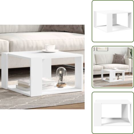 Mesa auxiliar - vidaXL Mesa de centro blanca 51,5x51,5x30 cm madera de ingeniería - Diseño moderno