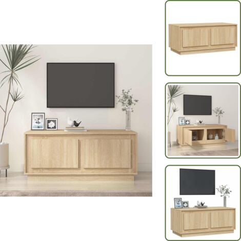 Mesa auxiliar - vidaXL Mesa de centro madera contrachapada roble Sonoma 102x50x44 cm - Almacenamiento
