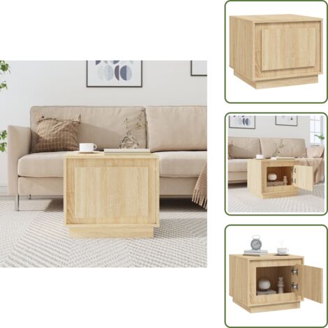 Mesa auxiliar - vidaXL Mesa de centro madera contrachapada roble Sonoma 51x50x44 cm - Almacenamiento