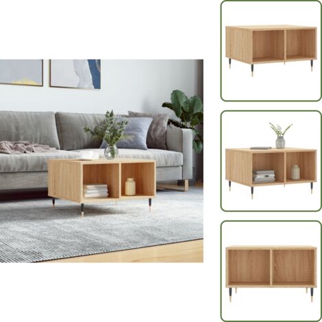 Mesa auxiliar - vidaXL Mesa de centro madera contrachapada roble Sonoma 60x50x36,5 cm - Almacenamiento