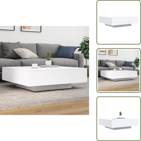 Mesa auxiliar - vidaXL Mesa de centro madera de ingeniería blanco 100x100x31 cm - Mesa de teléfono