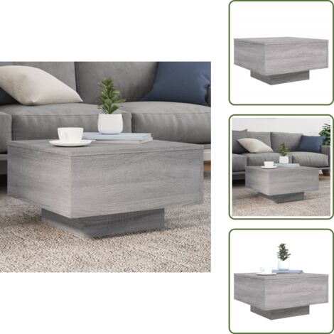 Mesa auxiliar - vidaXL Mesa de centro madera de ingeniería gris Sonoma 55x55x31 cm - Mesa de teléfono