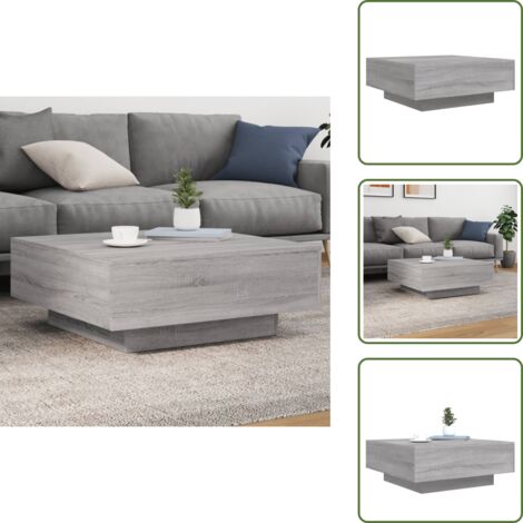 Mesa auxiliar - vidaXL Mesa de centro madera de ingeniería gris Sonoma 80x80x31 cm - Mesa de sofá