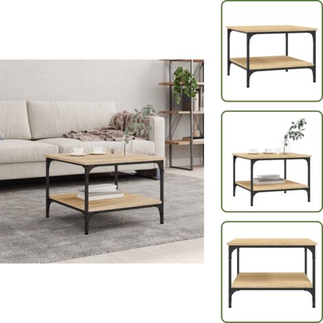 Mesa auxiliar - vidaXL Mesa de centro madera de ingeniería roble Sonoma 55x55x40 cm - Mesa de centro de roble
