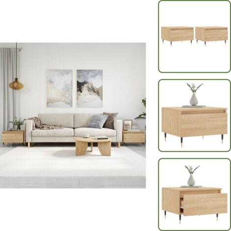 Mesa auxiliar - vidaXL Mesas de centro 2 uds madera ingeniería roble Sonoma 50x46x35cm - Almacenamiento