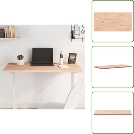 Mesa auxiliar - vidaXL Tablero rectangular de madera maciza de haya 100x50x2,5 cm - Madera maciza