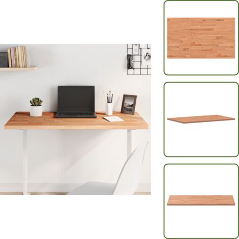 Mesa auxiliar - vidaXL Tablero rectangular de madera maciza de haya 100x60x2,5 cm - Tablero de madera