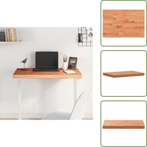 Mesa auxiliar - vidaXL Tablero rectangular de madera maciza de haya 80x40x4 cm - Tabla de madera