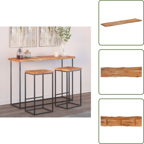 Mesa auxiliar - vidaXL Tablero rectangular madera de acacia borde vivo 140x40x2,5 cm - Borde vivo