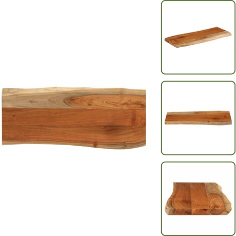 Mesa auxiliar - vidaXL Tablero rectangular madera de acacia borde vivo 80x40x3,8 cm - Borde vivo