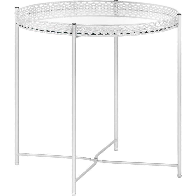 

Mesa auxiliar vidrio plateado 40x40x41 cm - Plateado