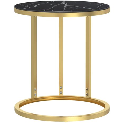 50x30x58 cm ES mesa de centro estructura de metal dorado mesita de noche SoBuy FBT110-G Mesa auxiliar moderna con extremo de café efecto mármol sofá 
