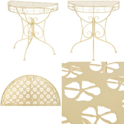Mesa auxiliar vintage metal semicircular 72x36x74 cm dorado - Mesa semicircular - Mesa decorativa