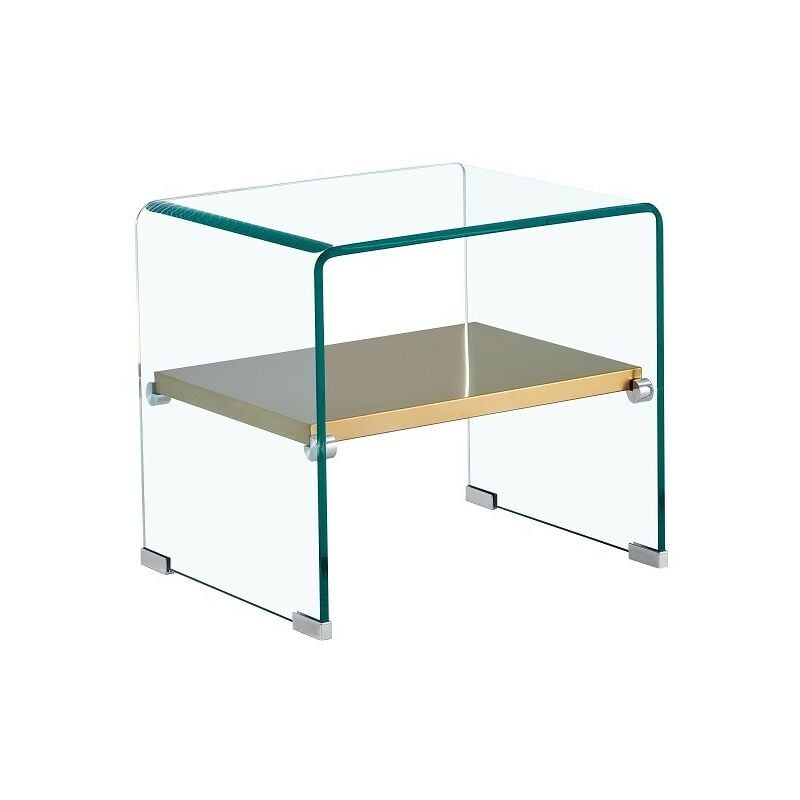 

Mesa POITIERS, baja, estante, cristal, 50 x 40 cms