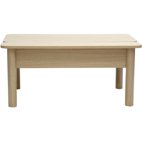 Mesa baja elevable acabado madera roble L100 cm BOLSO
