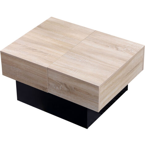 Mesa baja GRETA negra con bandejas extraíbles - Negro
