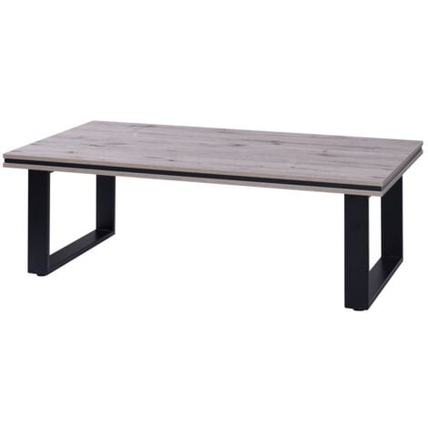 Mesa baja MALAGA - Color roble Wellington - 135 x 70 x 45 cm