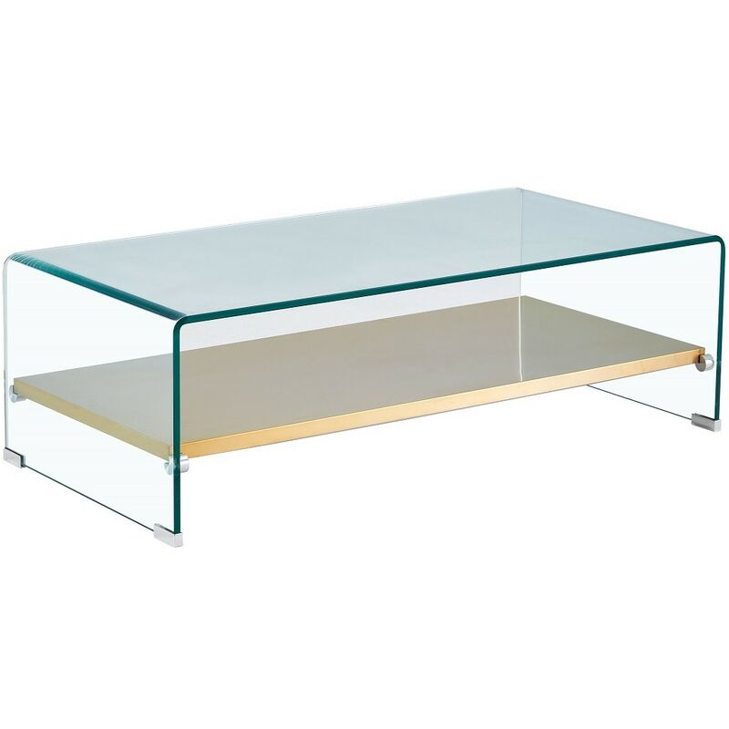 

Mesa POITIERS, baja, estante, cristal, 110x55 cms
