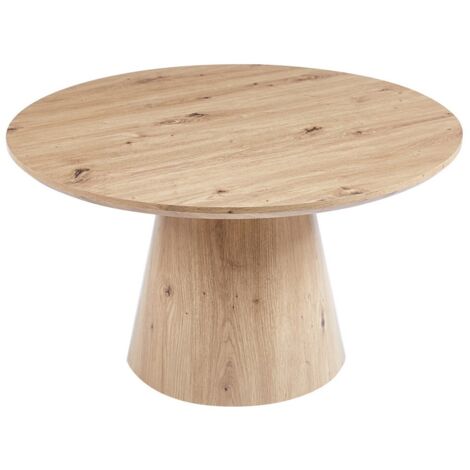 Mesa baja redonda colección TIGNES – Decoración efecto pino – D80 x H47 cm