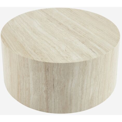 Mesa baja redonda efecto madera