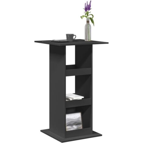 Mesa bar con almacenaje madera ingeniería negra 60x60x102 cm