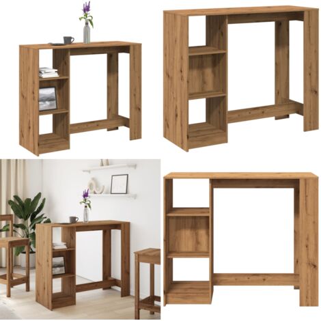 Mesa bar con estante madera roble artisian 124x46x103,5 cm - Estante de madera - Madera de ingeniería