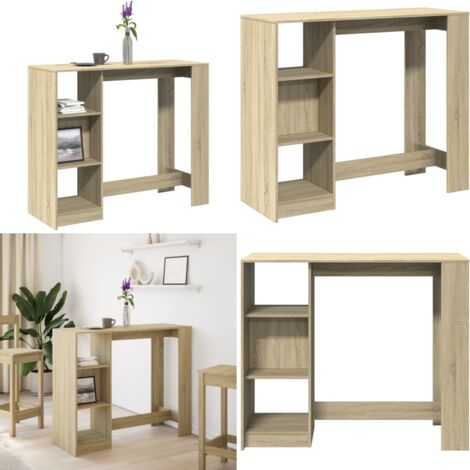 Mesa bar con estante madera roble Sonoma 124x46x103,5 cm - Estante de madera - Madera de ingeniería
