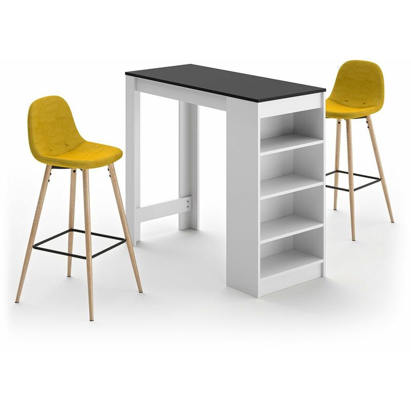 

Mesa-bar y sillas altas A-COCOON blanco y negro - amarillo, 115 x 50 x 102.7 - blanco y negro - amarillo