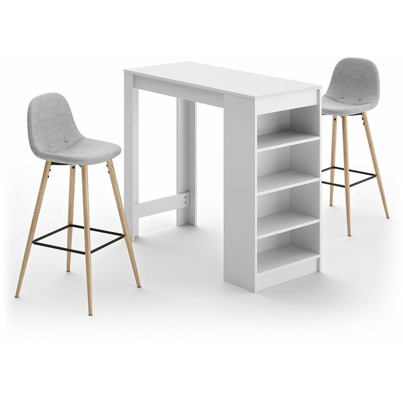 

Mesa-bar y sillas altas A-COCOON blanco - gris claro, 115 x 50 x 102.7 - blanco - gris claro