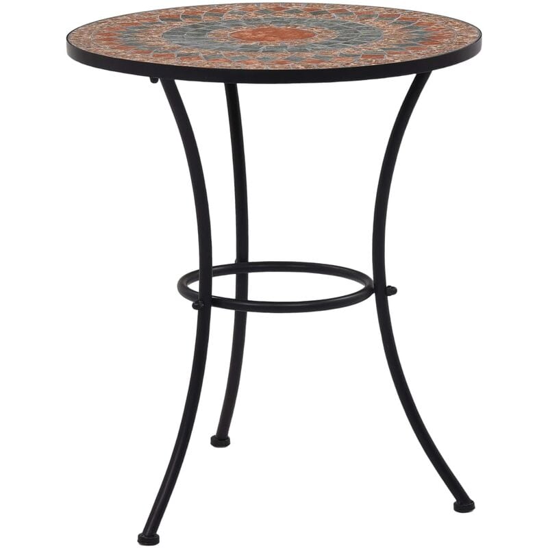 

Mesa bistró de mosaico cerámica naranja/gris 60 cm - Naranja