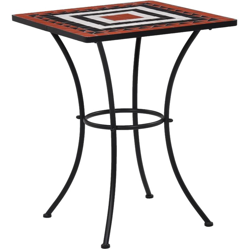 

Mesa bistró de mosaico cerámica terracota y blanco 60 cm - Marrón