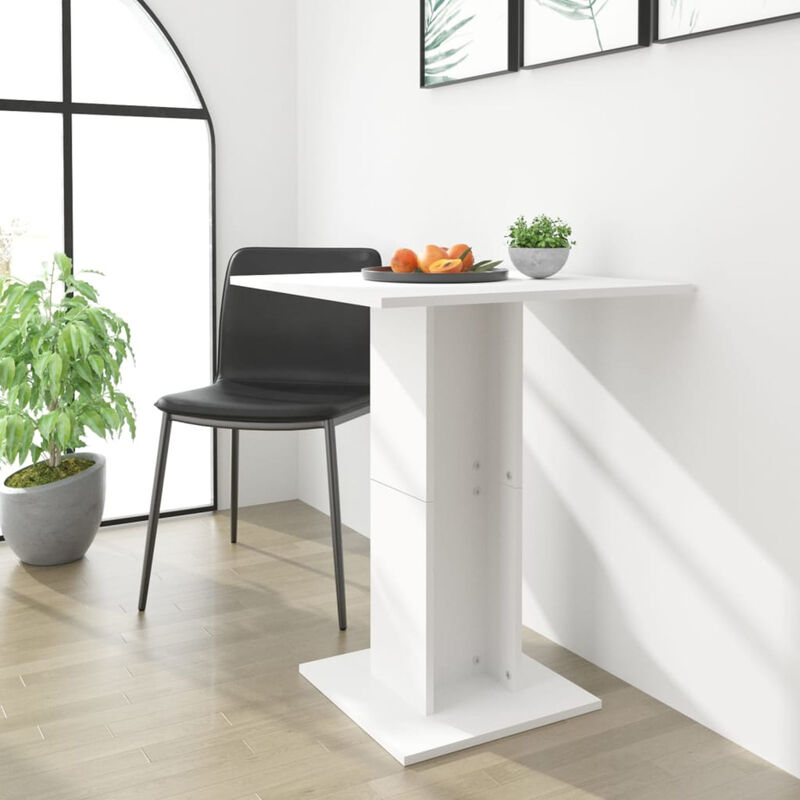 

Mesa bistro de aglomerado blanco 60x60x75 cm