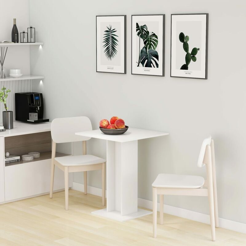 

Mesa bistro de aglomerado blanco 60x60x75 cm