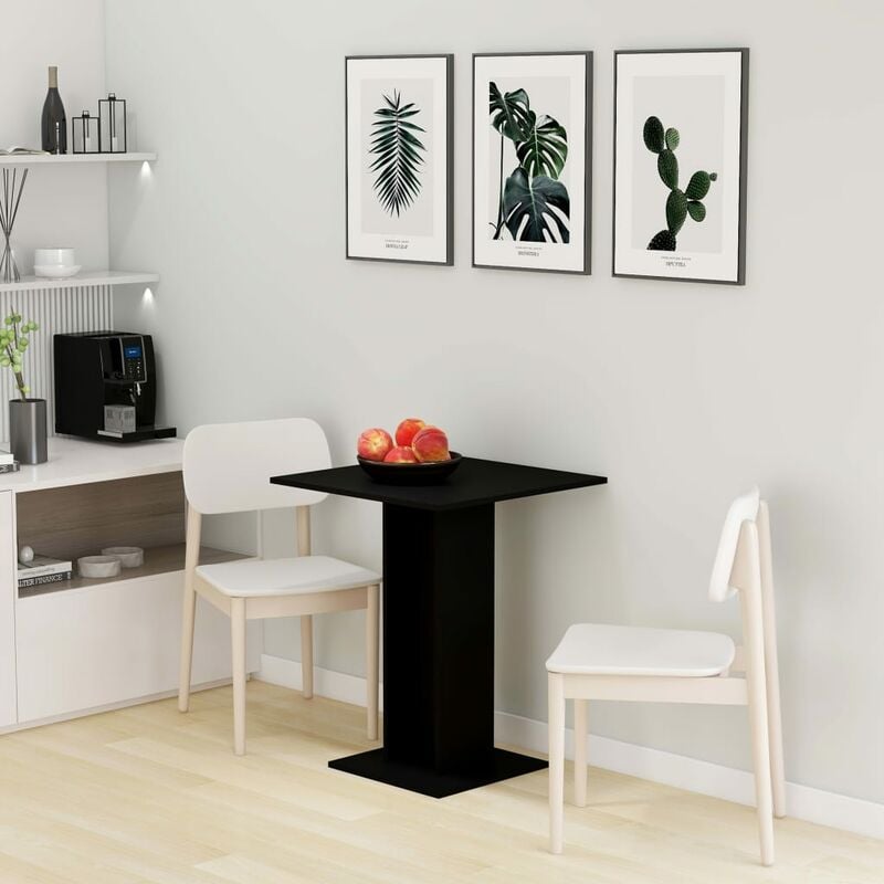 

Mesa bistró de aglomerado negro 60x60x75 cm