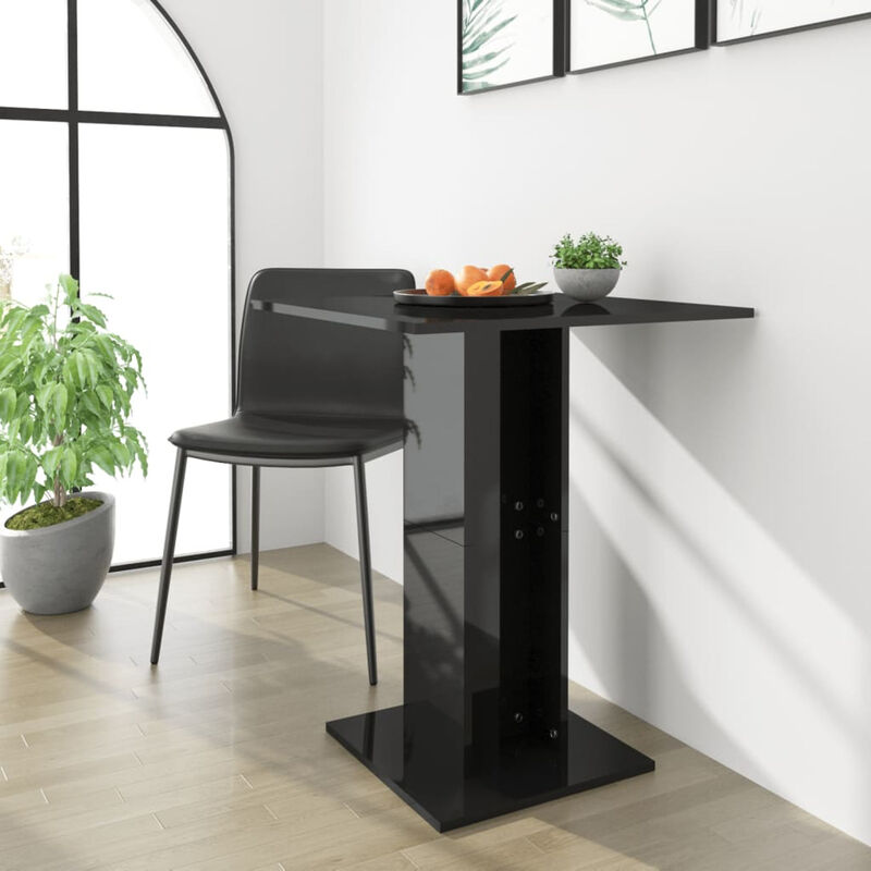 

Mesa bistro de aglomerado negro brillante 60x60x75 cm