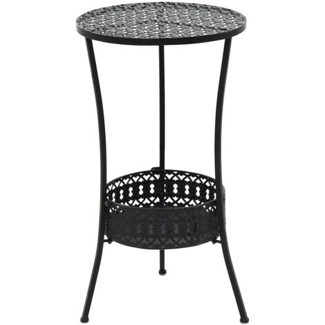 Mesa bistró de metal negra 40x70 cm vidaXL